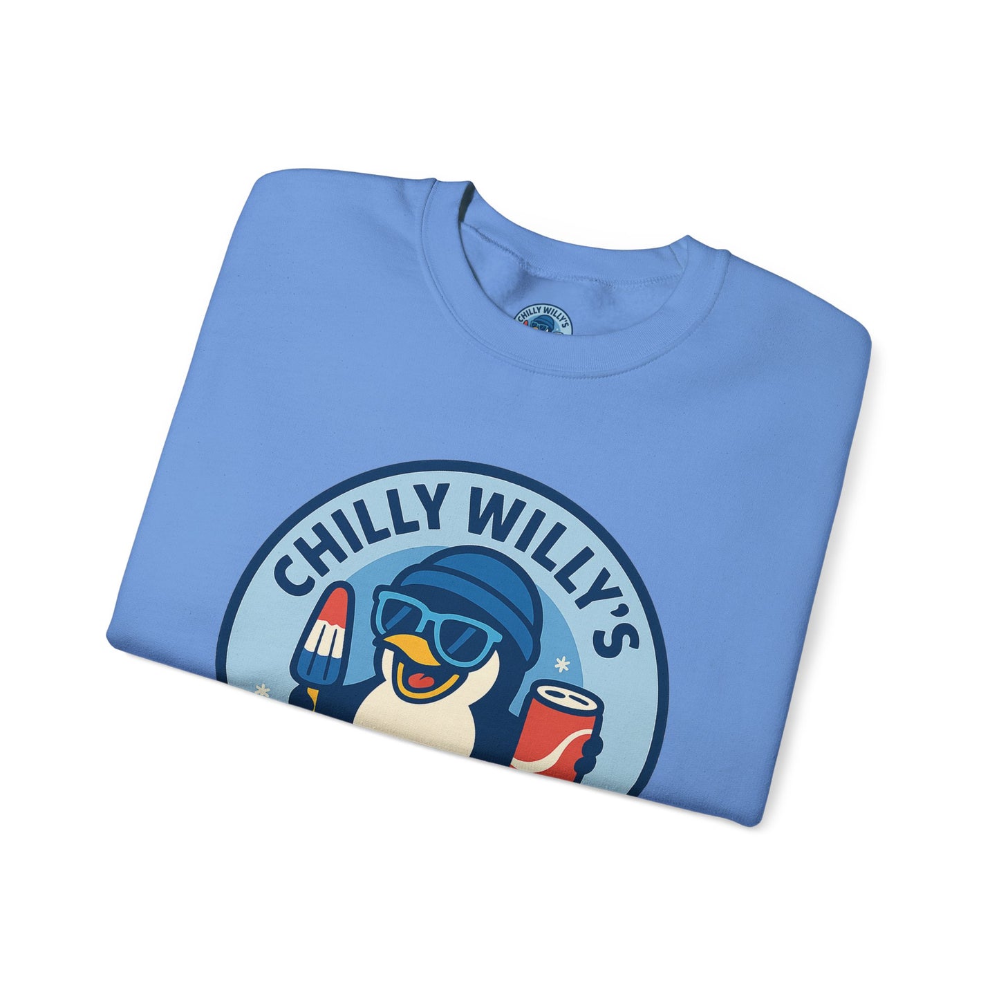 Chilly Willy's Ice Cream Sweatshirt, Fun Unisex Crewneck, Perfect for Ice Cream Lovers, Summer Vibes Apparel, Gift for Friends & Family