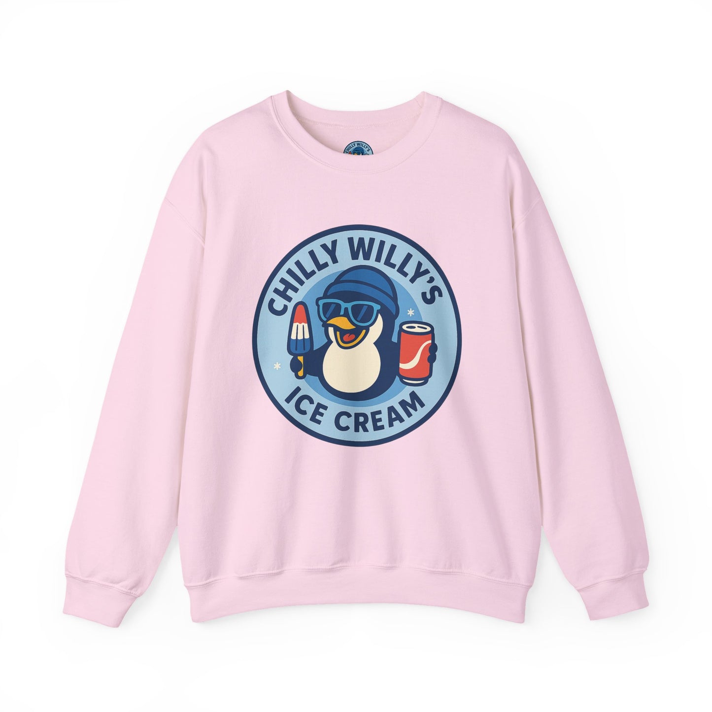 Chilly Willy's Ice Cream Sweatshirt, Fun Unisex Crewneck, Perfect for Ice Cream Lovers, Summer Vibes Apparel, Gift for Friends & Family