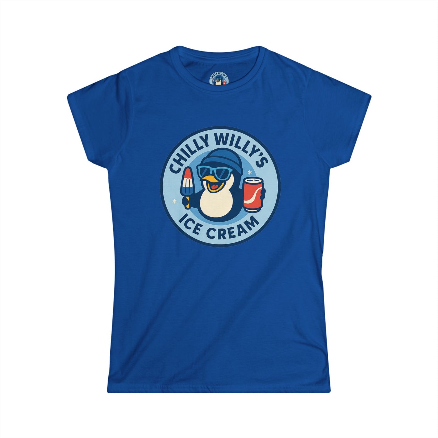 Chilly Willy's Ice Cream Tee, Fun Summer Shirt, Cute Casual Top, Gift for Ice Cream Lovers, Beach Day Style, Perfect for Parties