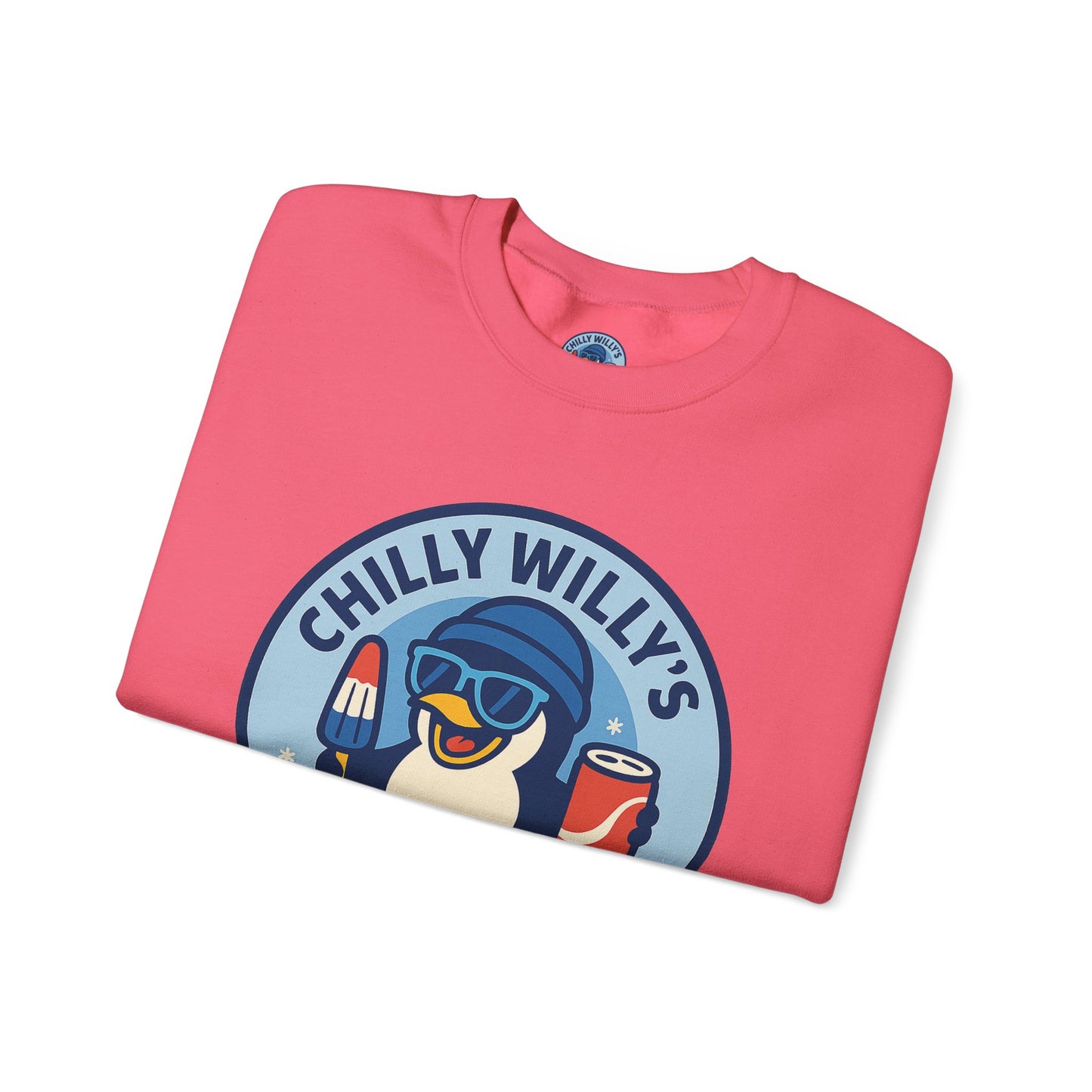 Chilly Willy's Ice Cream Sweatshirt, Fun Unisex Crewneck, Perfect for Ice Cream Lovers, Summer Vibes Apparel, Gift for Friends & Family