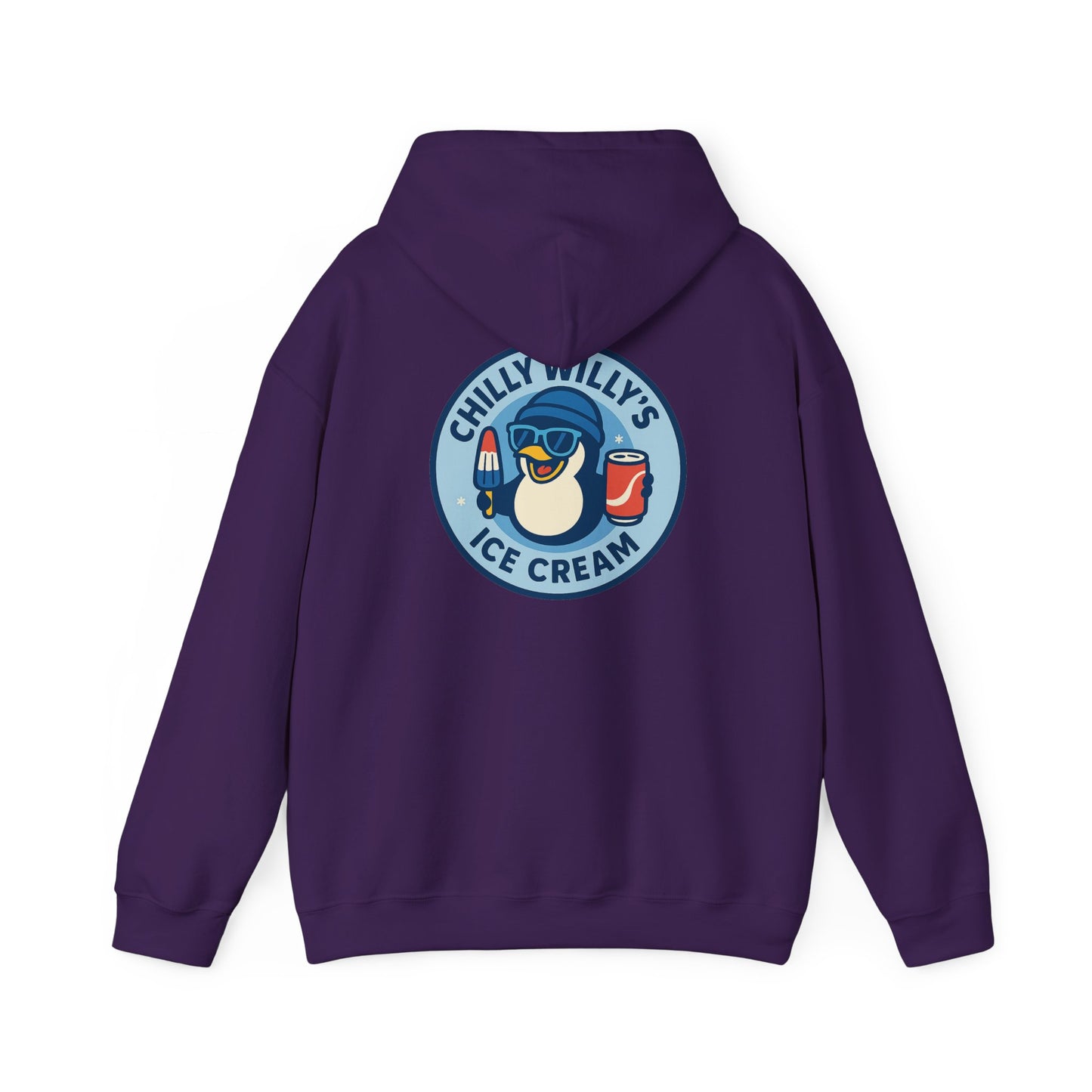 Chilly Willy's Ice Cream Hooded Sweatshirt, Unisex Hoodie, Summer Apparel, Gift for Ice Cream Lovers, Casual Wear