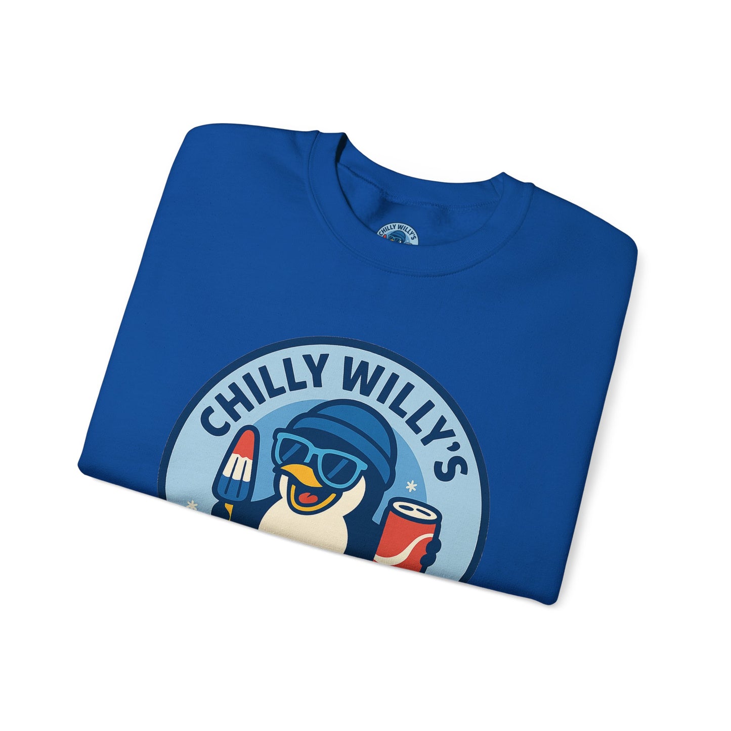 Chilly Willy's Ice Cream Sweatshirt, Fun Unisex Crewneck, Perfect for Ice Cream Lovers, Summer Vibes Apparel, Gift for Friends & Family
