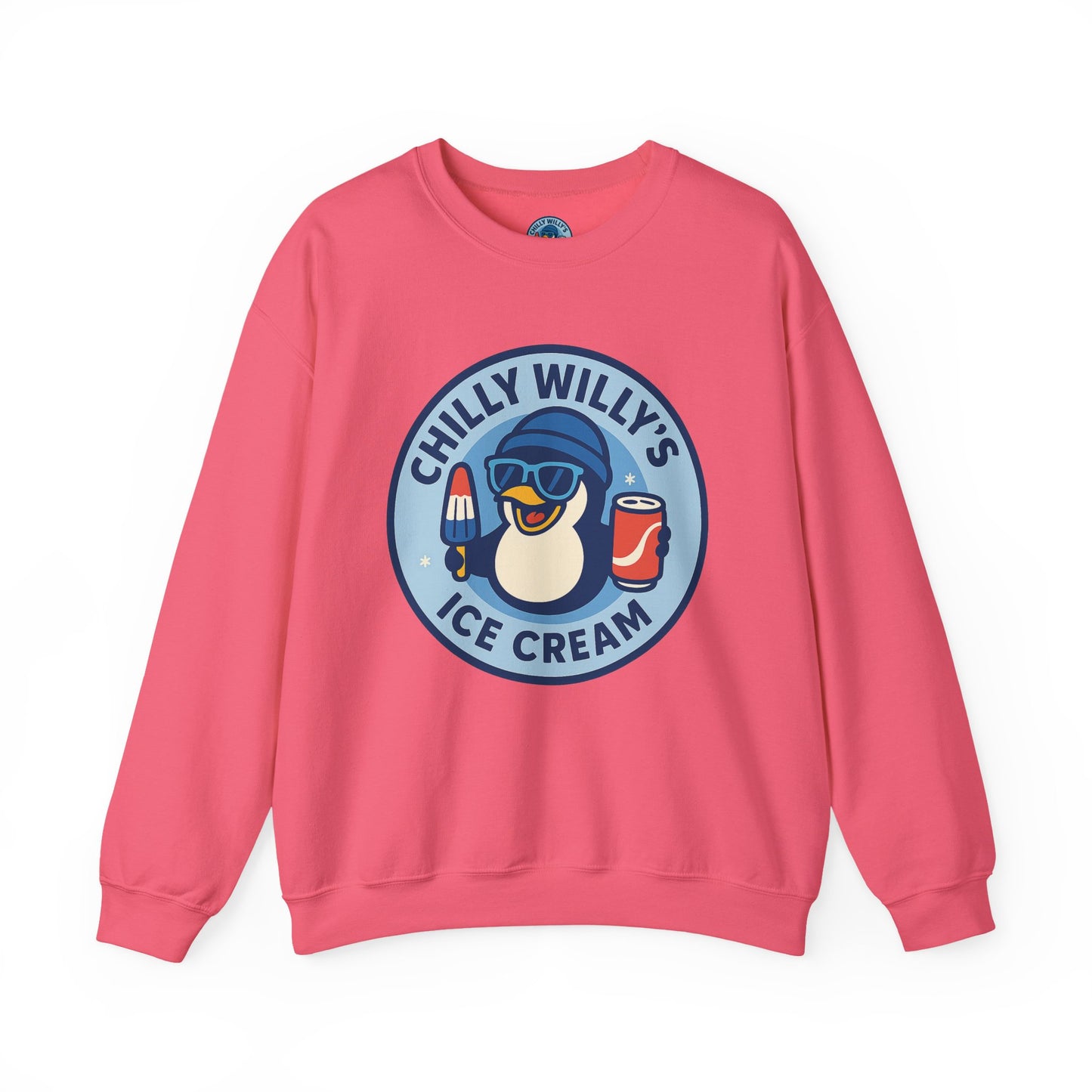 Chilly Willy's Ice Cream Sweatshirt, Fun Unisex Crewneck, Perfect for Ice Cream Lovers, Summer Vibes Apparel, Gift for Friends & Family