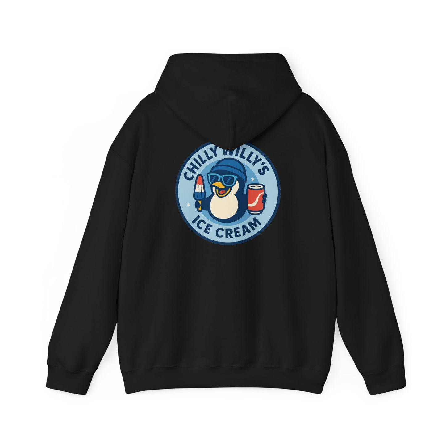 Chilly Willy's Ice Cream Hooded Sweatshirt, Unisex Hoodie, Summer Apparel, Gift for Ice Cream Lovers, Casual Wear