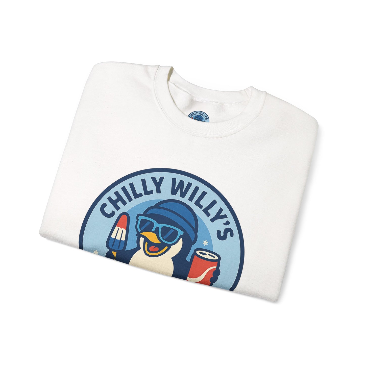 Chilly Willy's Ice Cream Sweatshirt, Fun Unisex Crewneck, Perfect for Ice Cream Lovers, Summer Vibes Apparel, Gift for Friends & Family