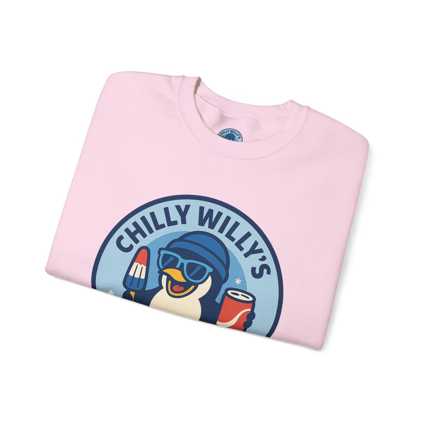 Chilly Willy's Ice Cream Sweatshirt, Fun Unisex Crewneck, Perfect for Ice Cream Lovers, Summer Vibes Apparel, Gift for Friends & Family