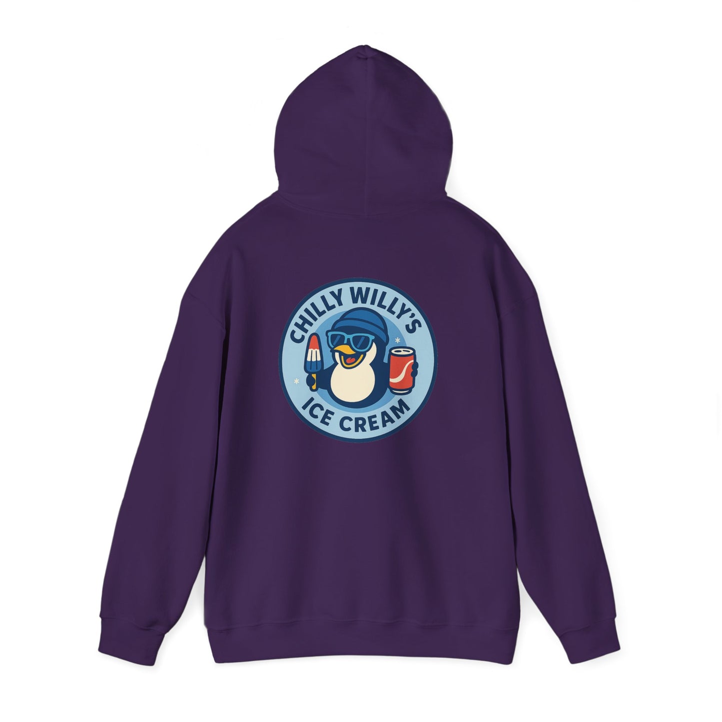 Chilly Willy's Ice Cream Hooded Sweatshirt, Unisex Hoodie, Summer Apparel, Gift for Ice Cream Lovers, Casual Wear