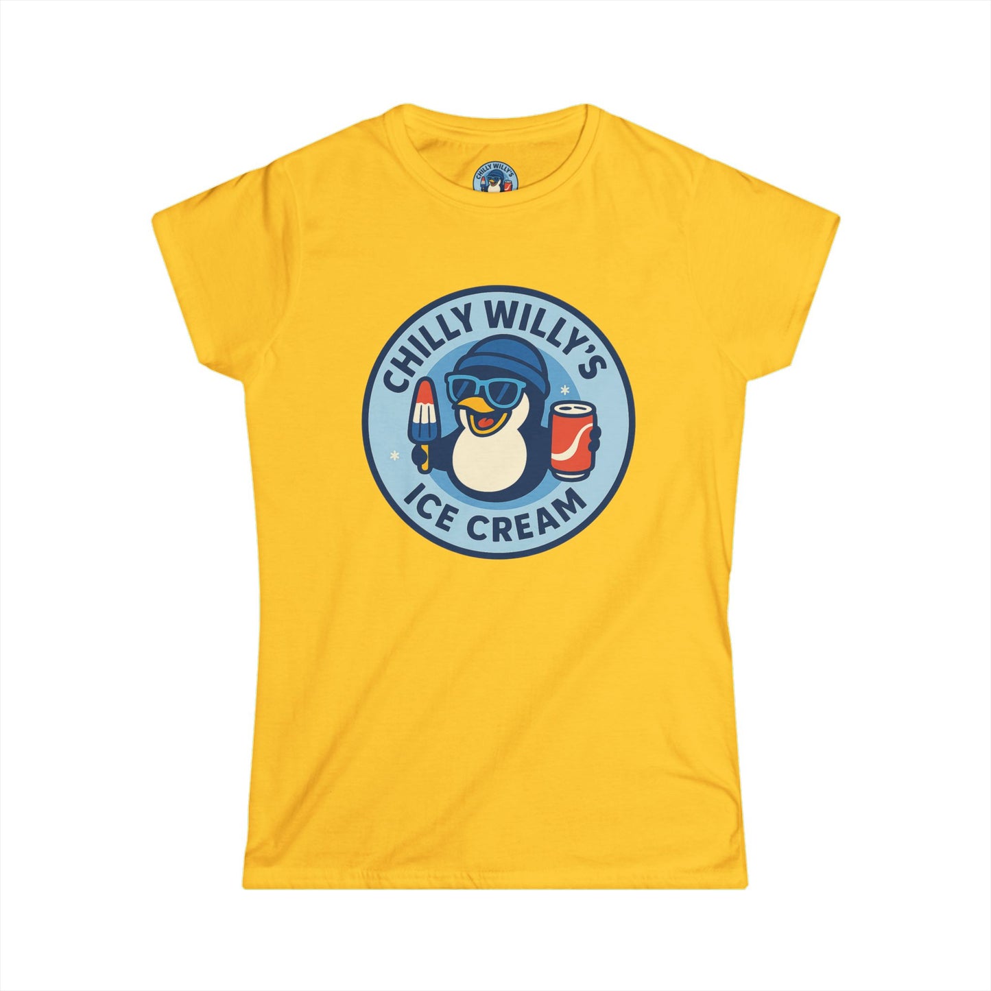 Chilly Willy's Ice Cream Tee, Fun Summer Shirt, Cute Casual Top, Gift for Ice Cream Lovers, Beach Day Style, Perfect for Parties