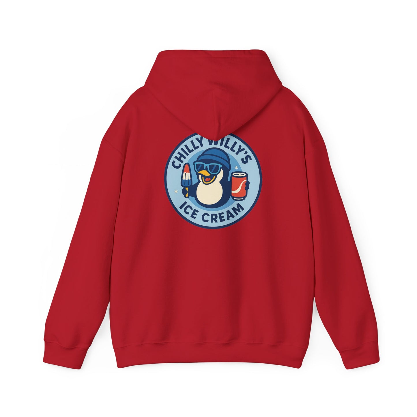 Chilly Willy's Ice Cream Hooded Sweatshirt, Unisex Hoodie, Summer Apparel, Gift for Ice Cream Lovers, Casual Wear