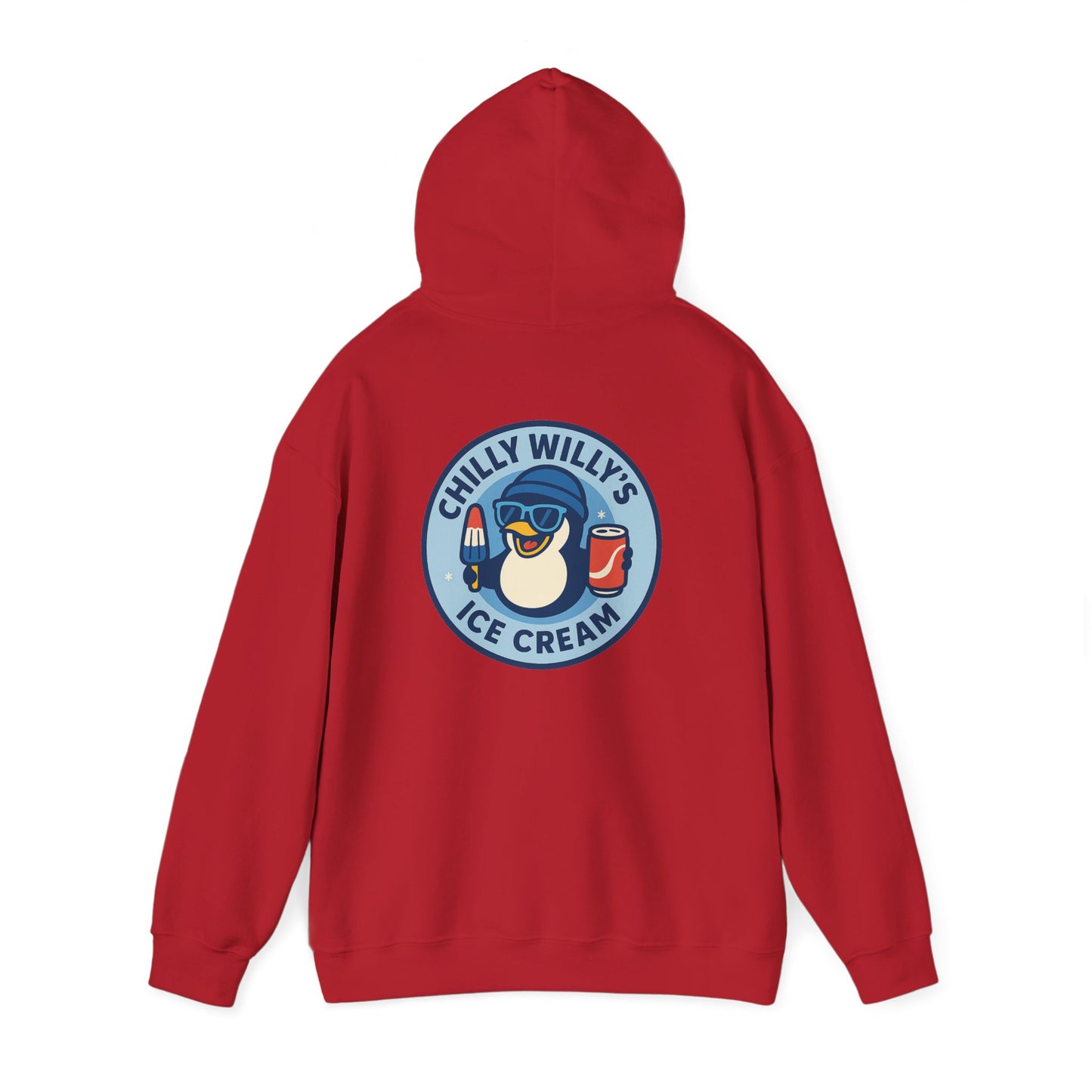 Chilly Willy's Ice Cream Hooded Sweatshirt, Unisex Hoodie, Summer Apparel, Gift for Ice Cream Lovers, Casual Wear