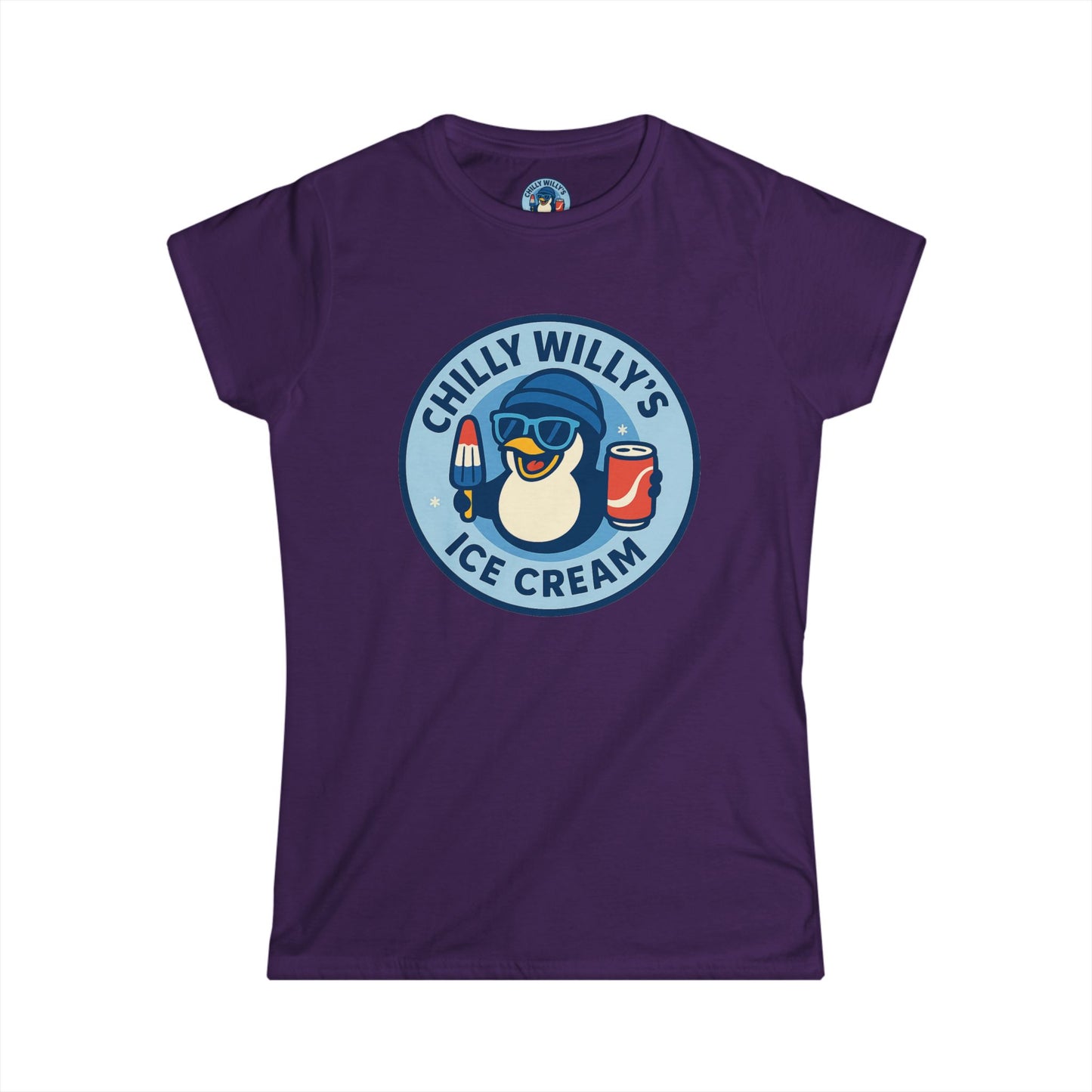 Chilly Willy's Ice Cream Tee, Fun Summer Shirt, Cute Casual Top, Gift for Ice Cream Lovers, Beach Day Style, Perfect for Parties