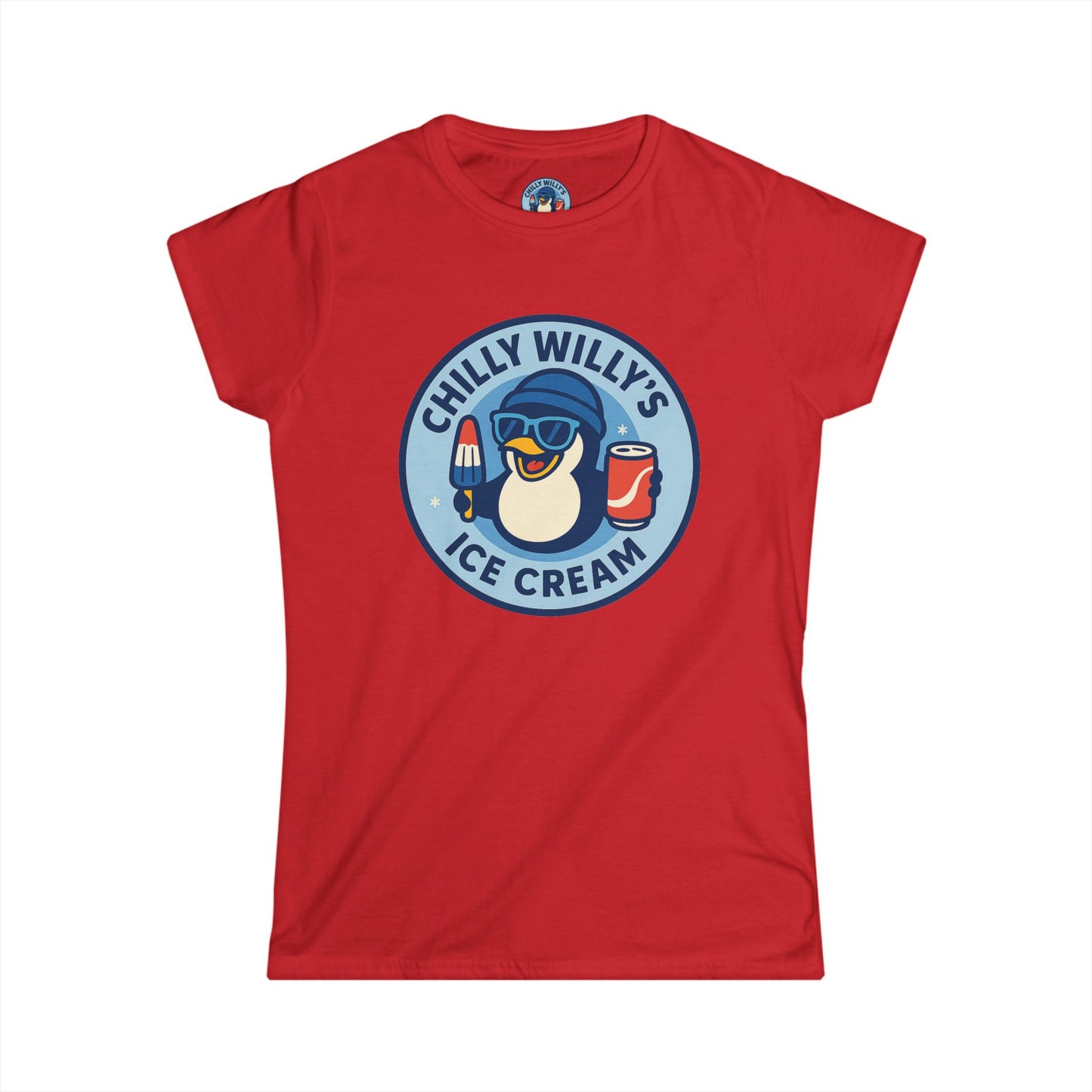 Chilly Willy's Ice Cream Tee, Fun Summer Shirt, Cute Casual Top, Gift for Ice Cream Lovers, Beach Day Style, Perfect for Parties