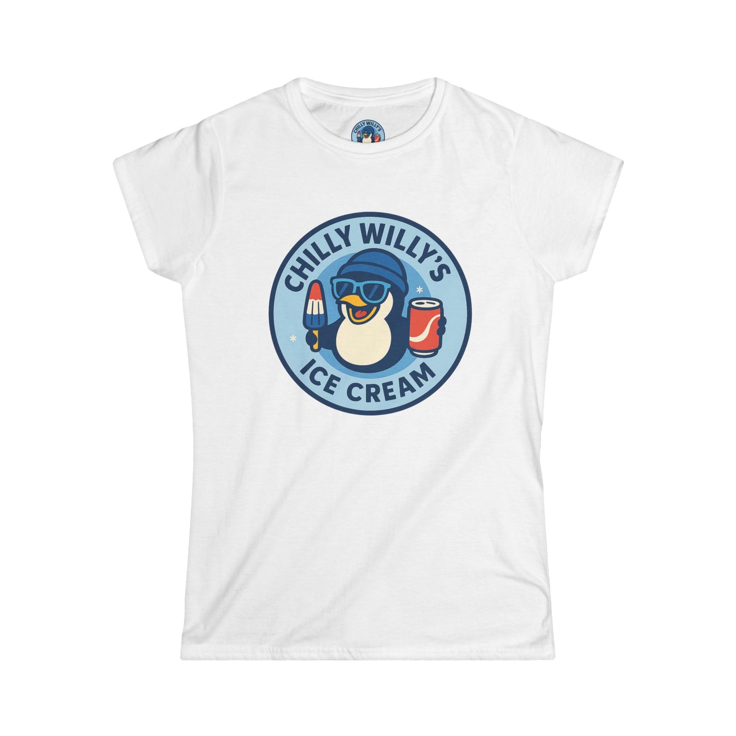 Chilly Willy's Ice Cream Tee, Fun Summer Shirt, Cute Casual Top, Gift for Ice Cream Lovers, Beach Day Style, Perfect for Parties