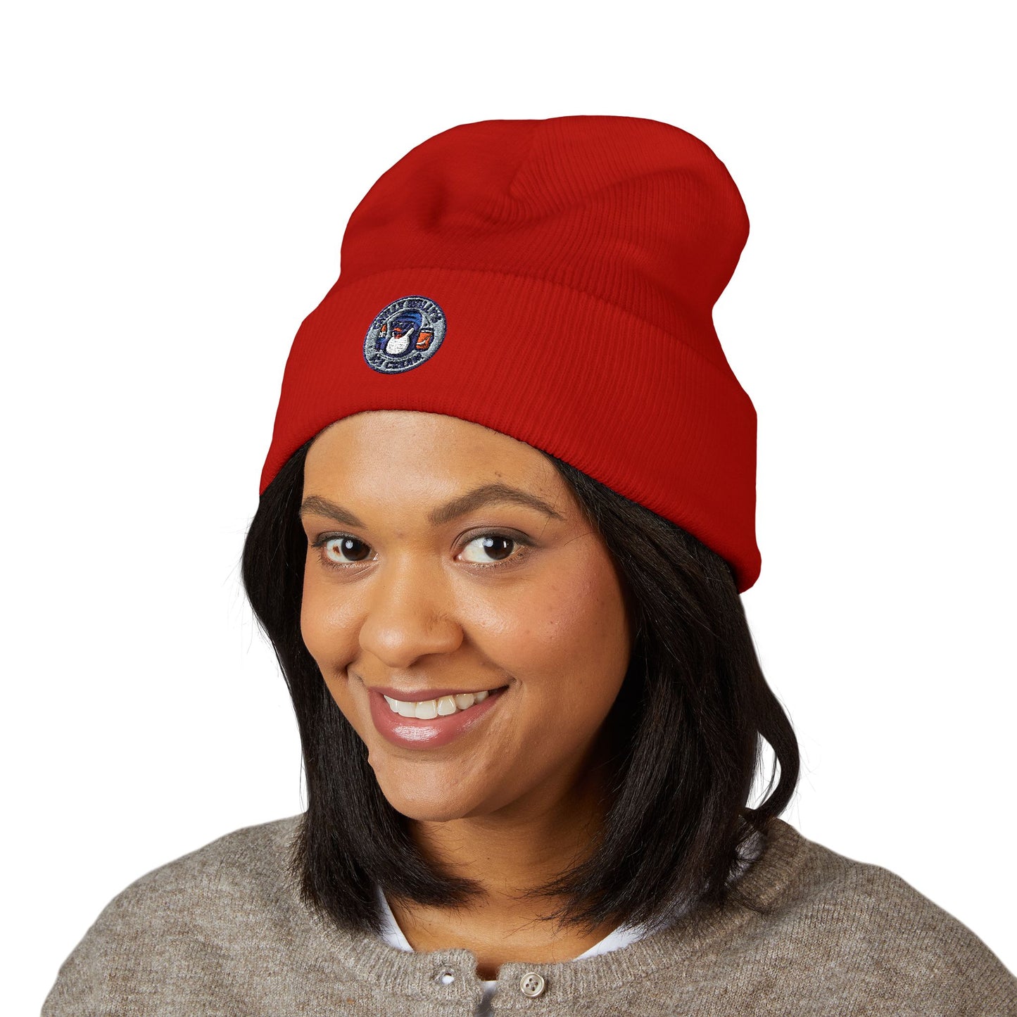 Embroidery Classic Cuffed Beanie, Stylish Winter Hat, Cozy Beanie for Fashion Lovers, Great Gift for Holidays, Casual Everyday Wear