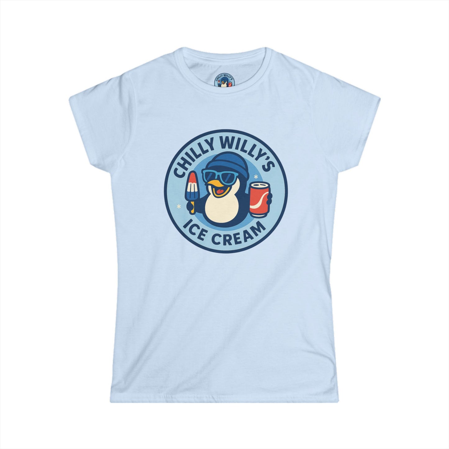 Chilly Willy's Ice Cream Tee, Fun Summer Shirt, Cute Casual Top, Gift for Ice Cream Lovers, Beach Day Style, Perfect for Parties