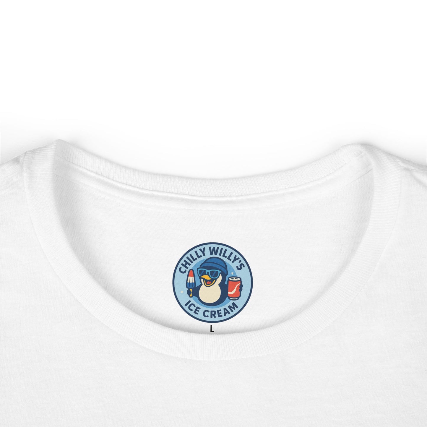 Chilly Willy's Ice Cream Tee, Fun Summer Shirt, Cute Casual Top, Gift for Ice Cream Lovers, Beach Day Style, Perfect for Parties
