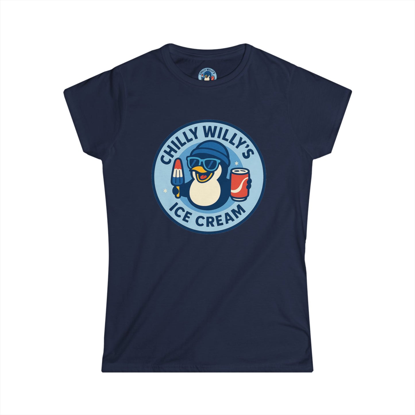 Chilly Willy's Ice Cream Tee, Fun Summer Shirt, Cute Casual Top, Gift for Ice Cream Lovers, Beach Day Style, Perfect for Parties