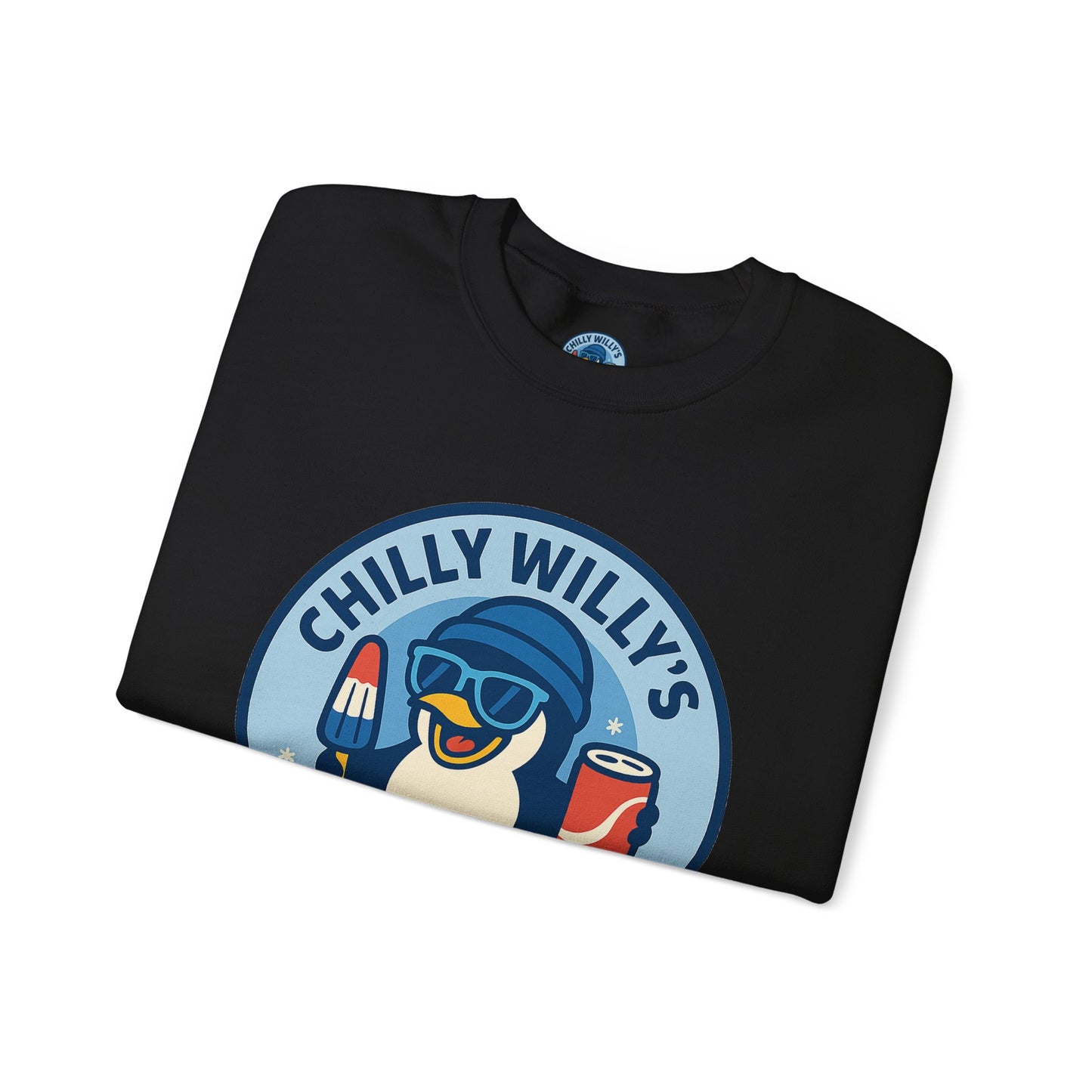 Chilly Willy's Ice Cream Sweatshirt, Fun Unisex Crewneck, Perfect for Ice Cream Lovers, Summer Vibes Apparel, Gift for Friends & Family