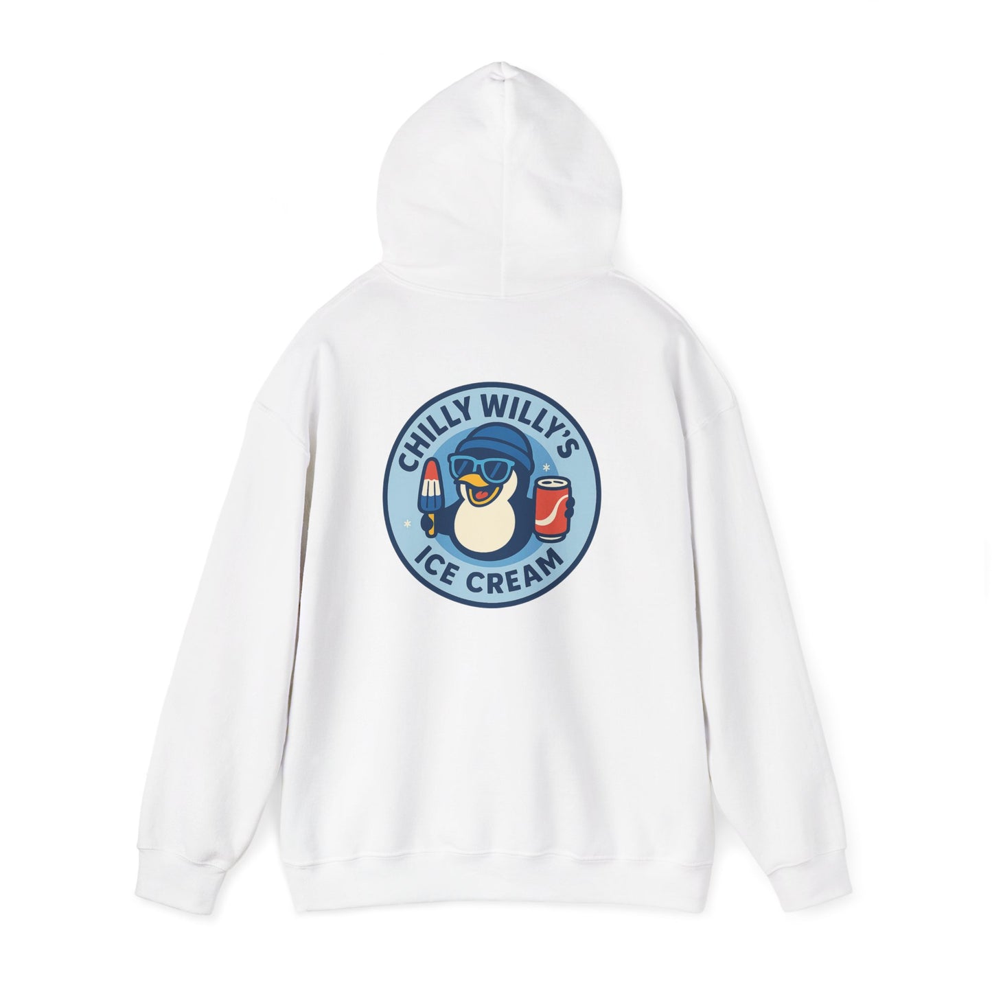 Chilly Willy's Ice Cream Hooded Sweatshirt, Unisex Hoodie, Summer Apparel, Gift for Ice Cream Lovers, Casual Wear