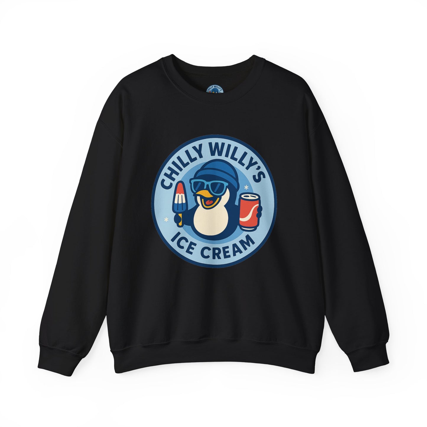 Chilly Willy's Ice Cream Sweatshirt, Fun Unisex Crewneck, Perfect for Ice Cream Lovers, Summer Vibes Apparel, Gift for Friends & Family