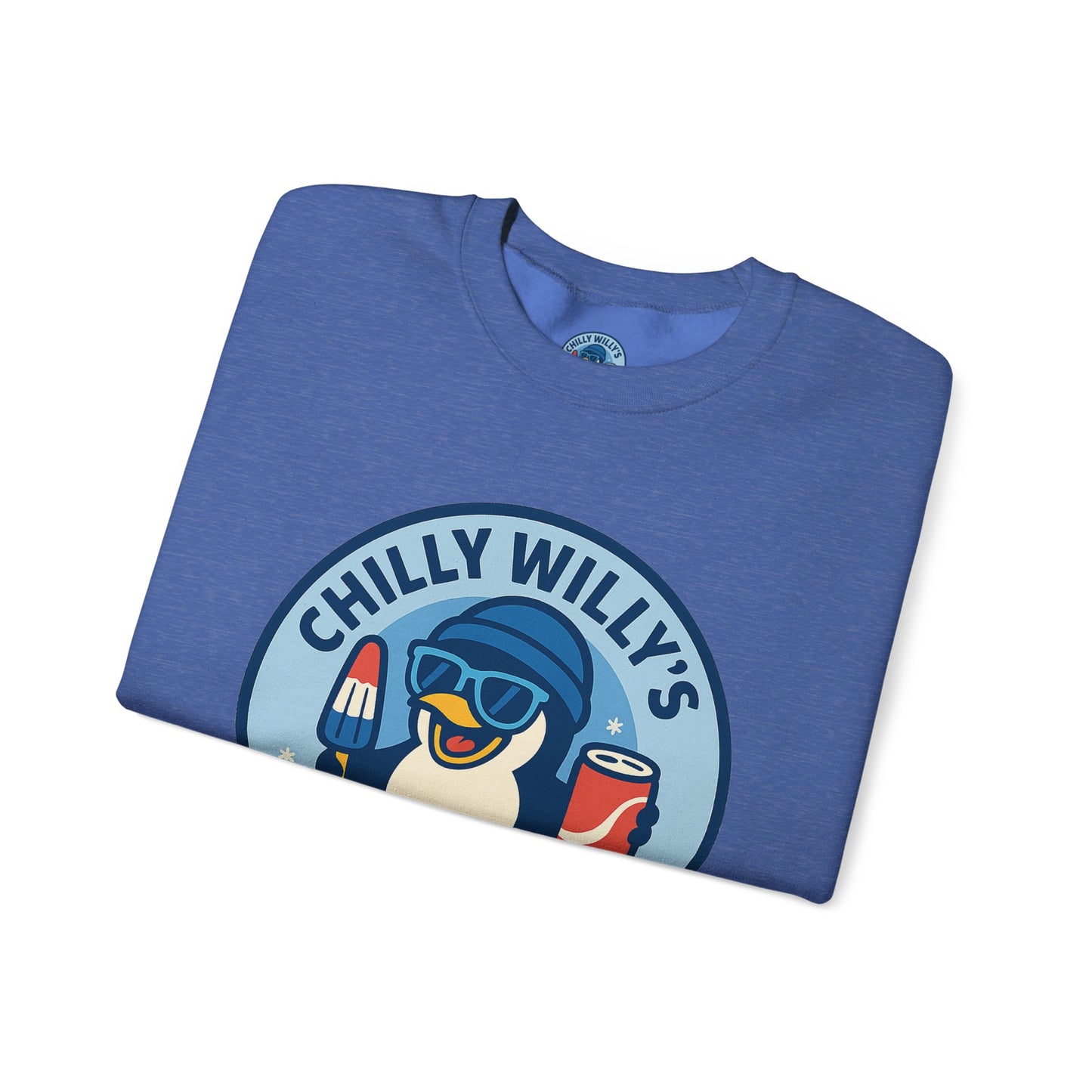 Chilly Willy's Ice Cream Sweatshirt, Fun Unisex Crewneck, Perfect for Ice Cream Lovers, Summer Vibes Apparel, Gift for Friends & Family