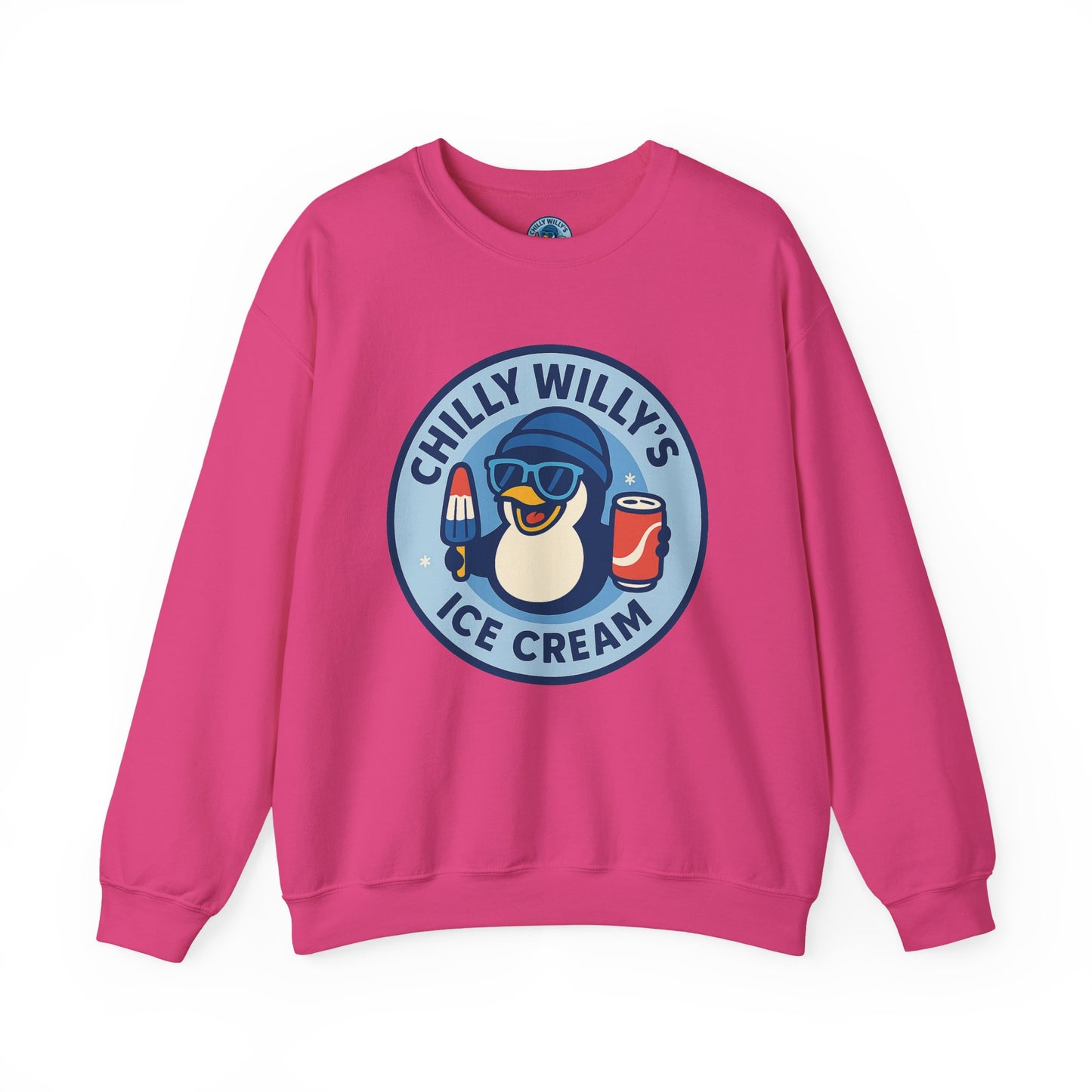 Chilly Willy's Ice Cream Sweatshirt, Fun Unisex Crewneck, Perfect for Ice Cream Lovers, Summer Vibes Apparel, Gift for Friends & Family