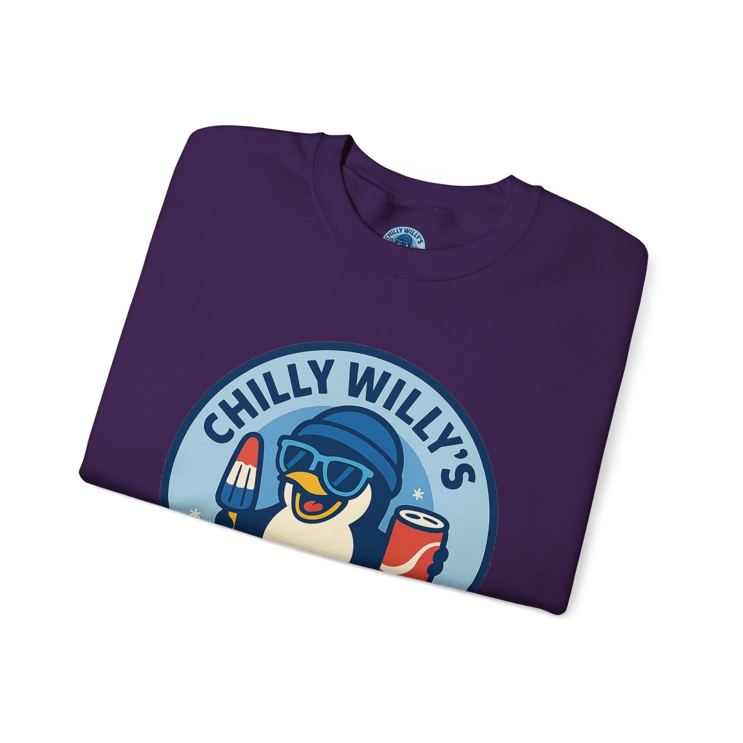 Chilly Willy's Ice Cream Sweatshirt, Fun Unisex Crewneck, Perfect for Ice Cream Lovers, Summer Vibes Apparel, Gift for Friends & Family