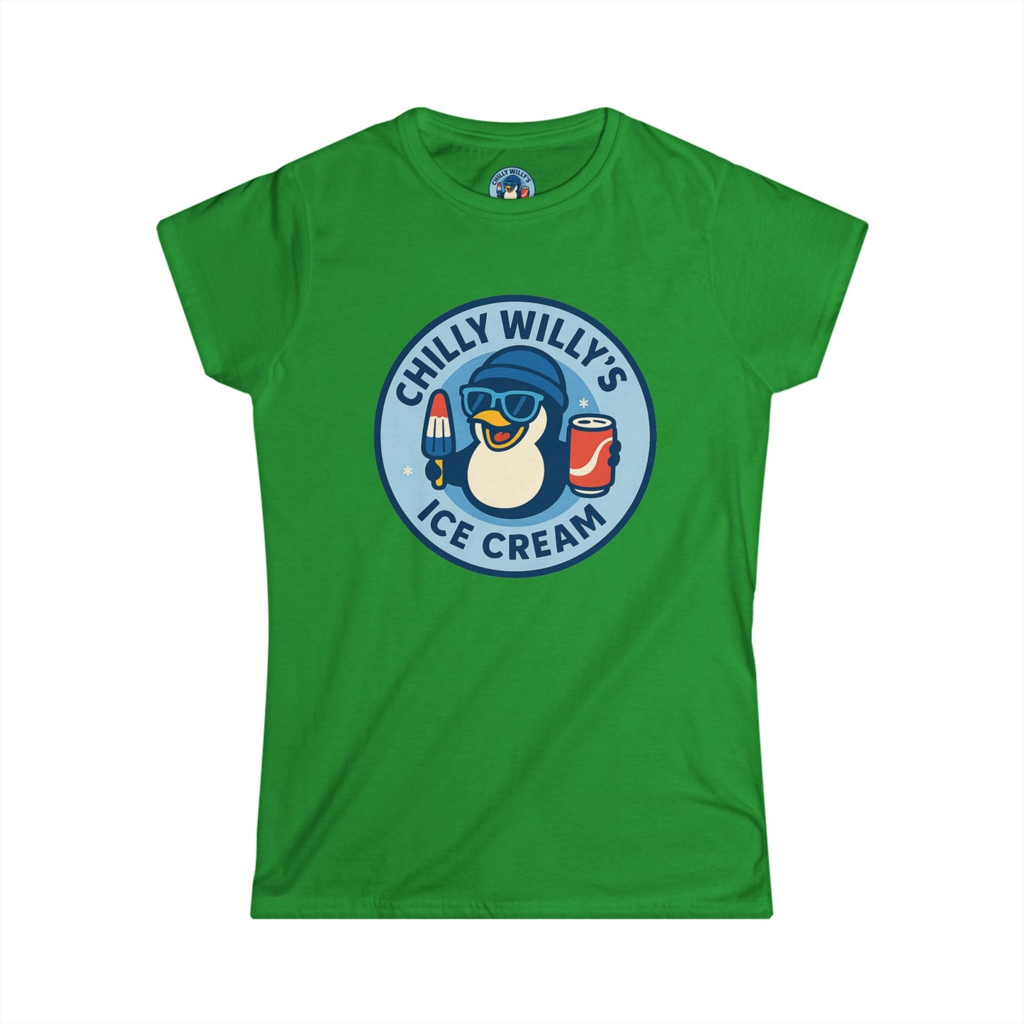 Chilly Willy's Ice Cream Tee, Fun Summer Shirt, Cute Casual Top, Gift for Ice Cream Lovers, Beach Day Style, Perfect for Parties