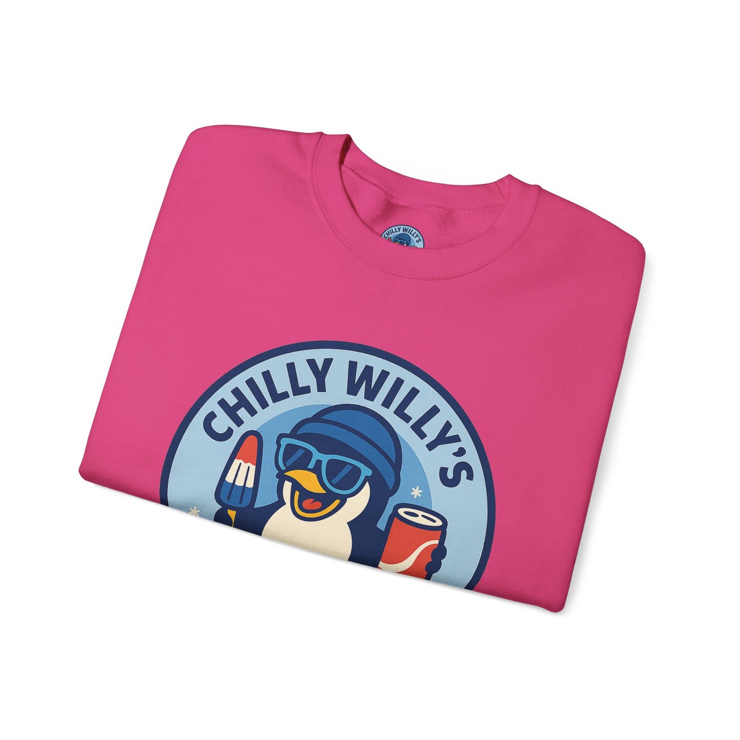 Chilly Willy's Ice Cream Sweatshirt, Fun Unisex Crewneck, Perfect for Ice Cream Lovers, Summer Vibes Apparel, Gift for Friends & Family