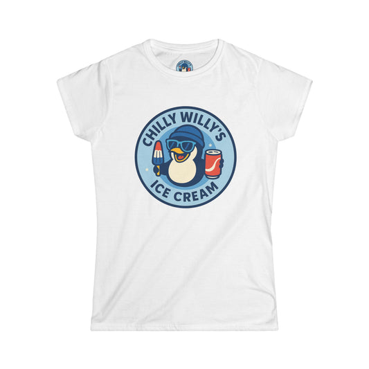 Chilly Willy's Ice Cream Tee, Fun Summer Shirt, Cute Casual Top, Gift for Ice Cream Lovers, Beach Day Style, Perfect for Parties