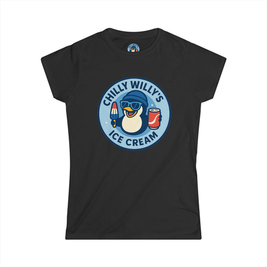 Chilly Willy's Ice Cream Tee, Fun Summer Shirt, Cute Casual Top, Gift for Ice Cream Lovers, Beach Day Style, Perfect for Parties