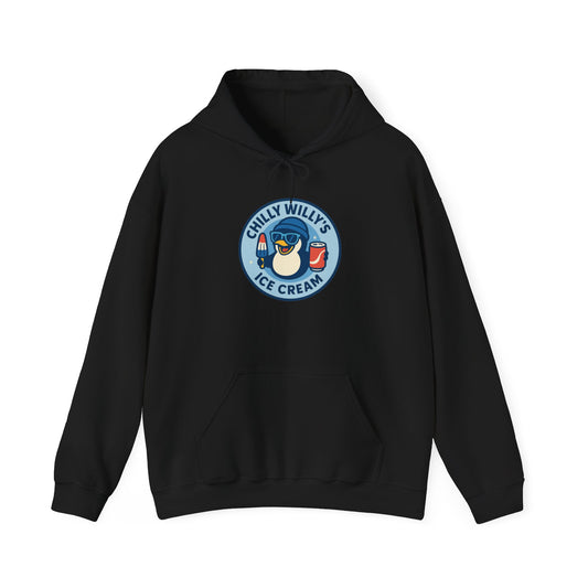 Chilly Willy's Ice Cream Hooded Sweatshirt, Unisex Hoodie, Summer Apparel, Gift for Ice Cream Lovers, Casual Wear