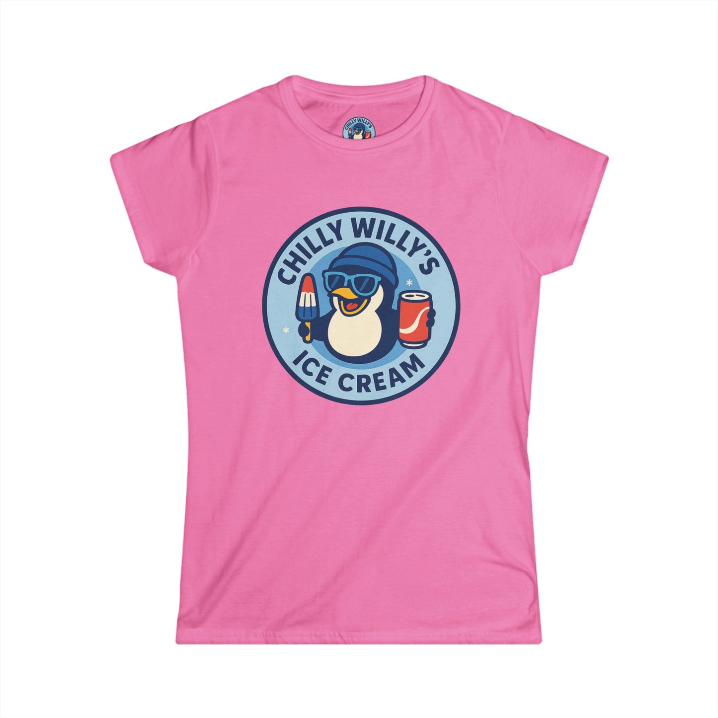 Chilly Willy's Ice Cream Tee, Fun Summer Shirt, Cute Casual Top, Gift for Ice Cream Lovers, Beach Day Style, Perfect for Parties