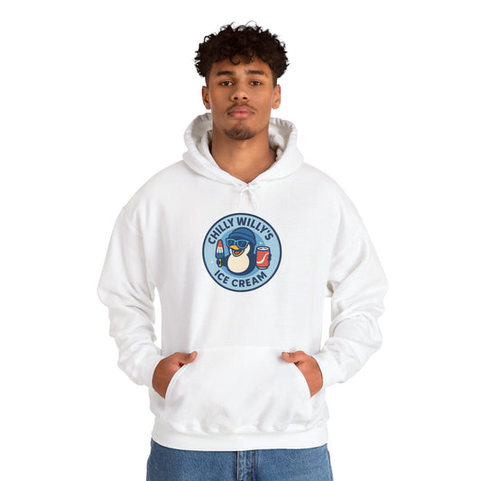 Chilly Willy's Ice Cream Hooded Sweatshirt, Unisex Hoodie, Summer Apparel, Gift for Ice Cream Lovers, Casual Wear
